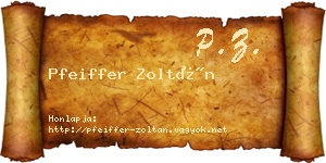 Pfeiffer Zoltán névjegykártya